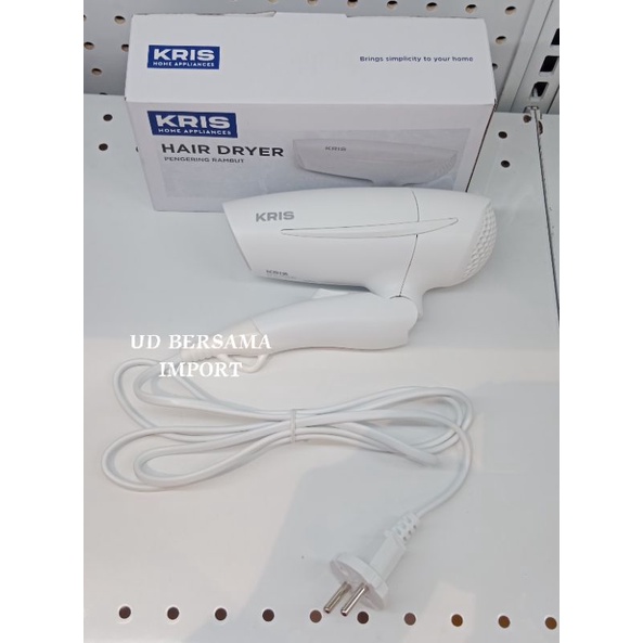 KRIS Travel Hair Dryer/Pengering Rambut/Hair Dryer Lipat - Putih
