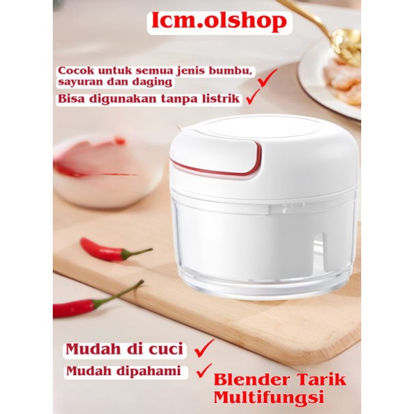 Blender Tarik Manual Mini Chopper - Penghalus Bawang Bumbu