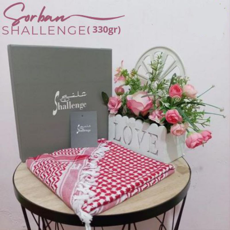 Imamah Sorban Shallenge  Merah Anak dan Remaja