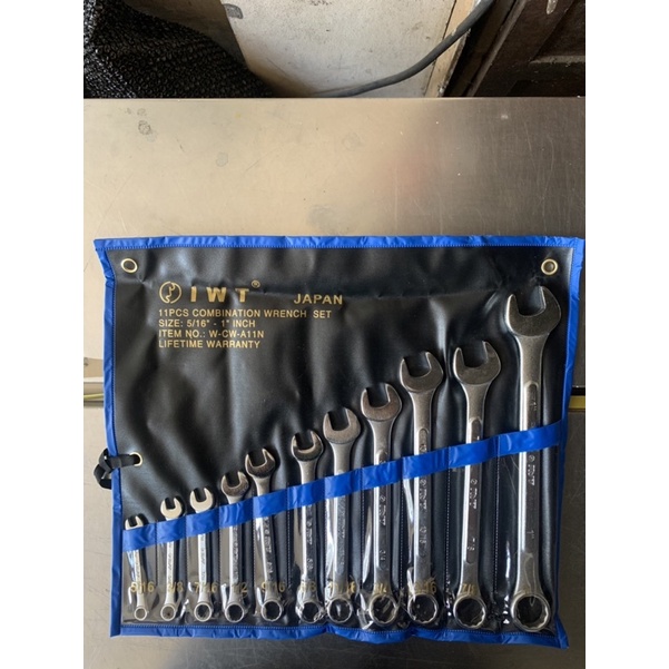 Kunci ring pas inchi set 11 pcs IWT (5/16"- 1") Chrome Vanadium JAPAN