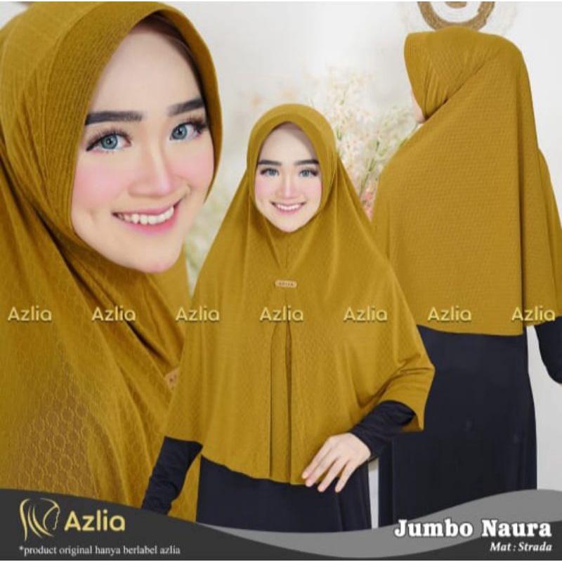 jilbab/khimar XL Jumbo Naura ORI AZLIA tebal adem jatuh jersey strada