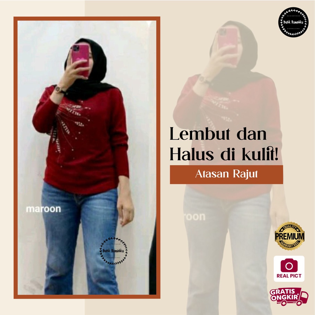 Pakaian Atasan Blouse Baju Rajut Import Outfit Remaja Ootd Kekinian Fashion Wanita Terlaris By Butik