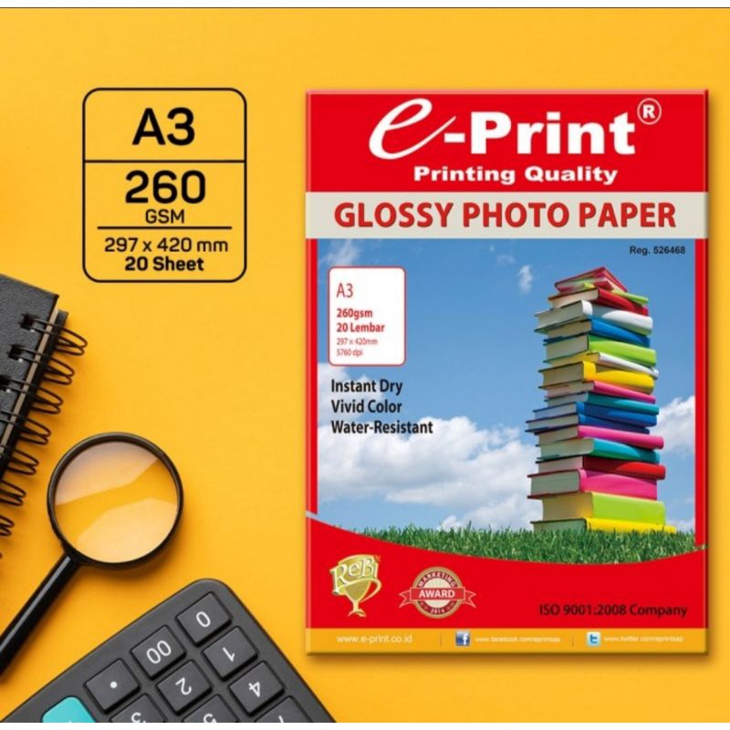 

Kertas Foto A3 260 Gsm E-Print Glossy Photo Paper