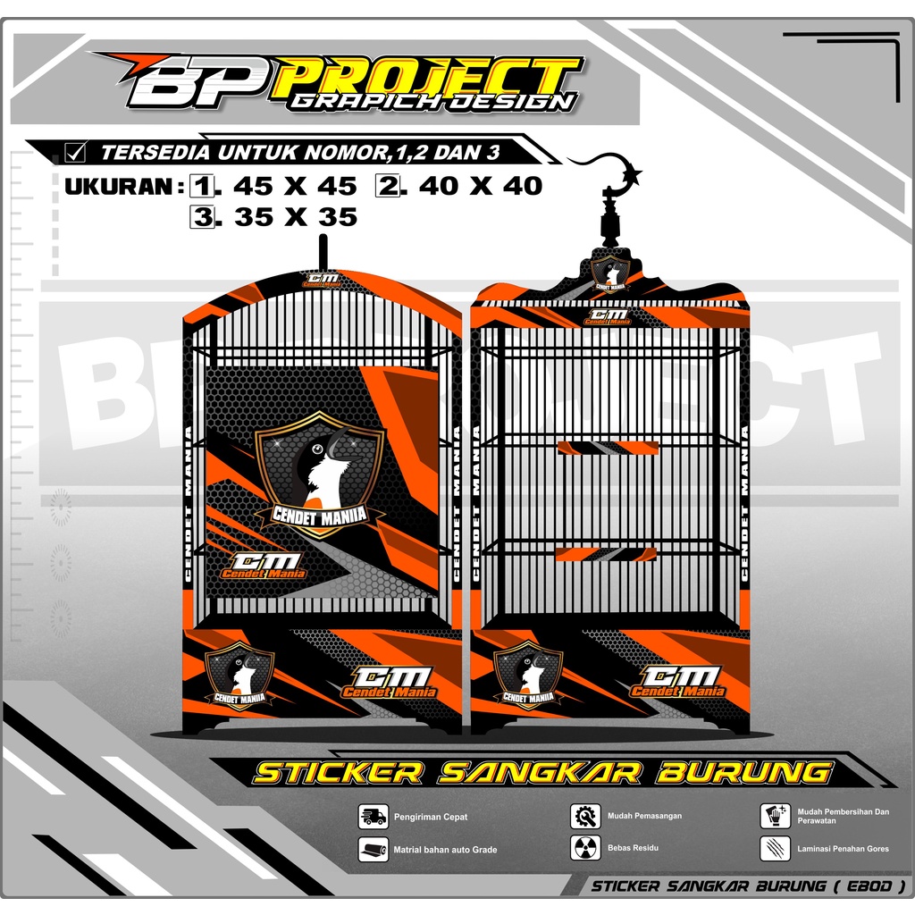 SANGKAR BURUNG- Stiker Decal SANGKAR KOTAK - Sangkar EBOD JAYA Sangkar ORIQ JAYA Sangkar Kicau MANIA
