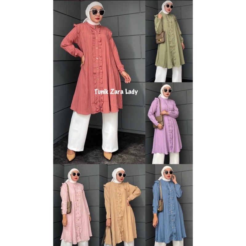Tunik Zara Lady | Winody | Bahan Crinkle Wave