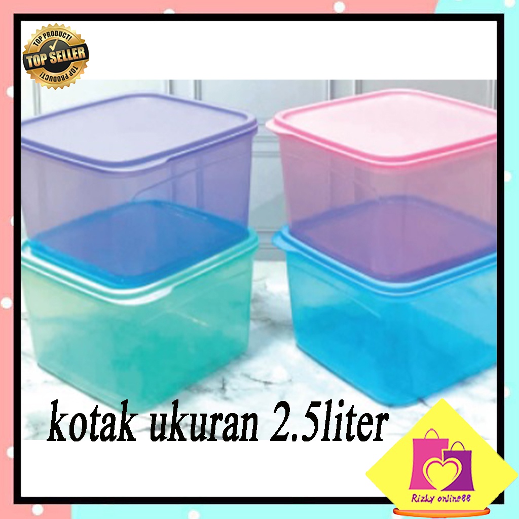 Rizkyonline88 Kotak makan segi snack makanan serbaguna ukuran 2.5Liter KS 506