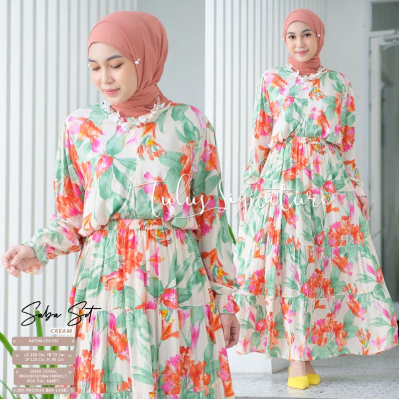 SABA SET BY TULUS SIGNATURE / ONESET MOTIF MUSLIMAH / Setelan rok wanita kekinian rekomended
