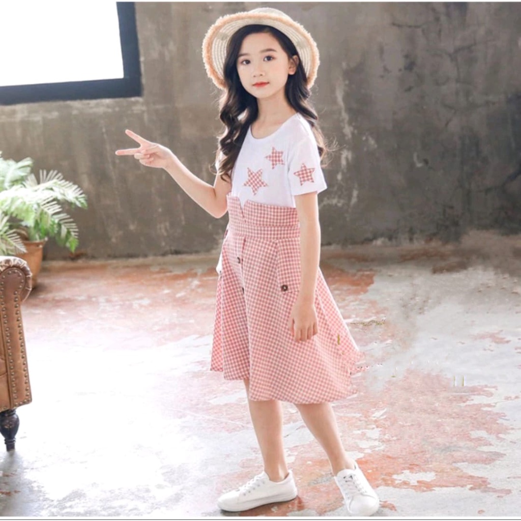 Dress Anak Perempuan Baju Dress Musim Semi Anak Perempuan Varian 2Warna Terbaru