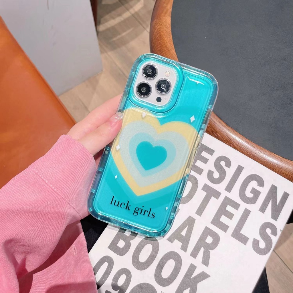 IPHONE Love Casing Transparan Lembut Lembut Kompatibel Untuk Iphone14 13 12 11 Pro XS Max X XR 78 6 6S Plus Shockproof Phone Casing TPU Cover