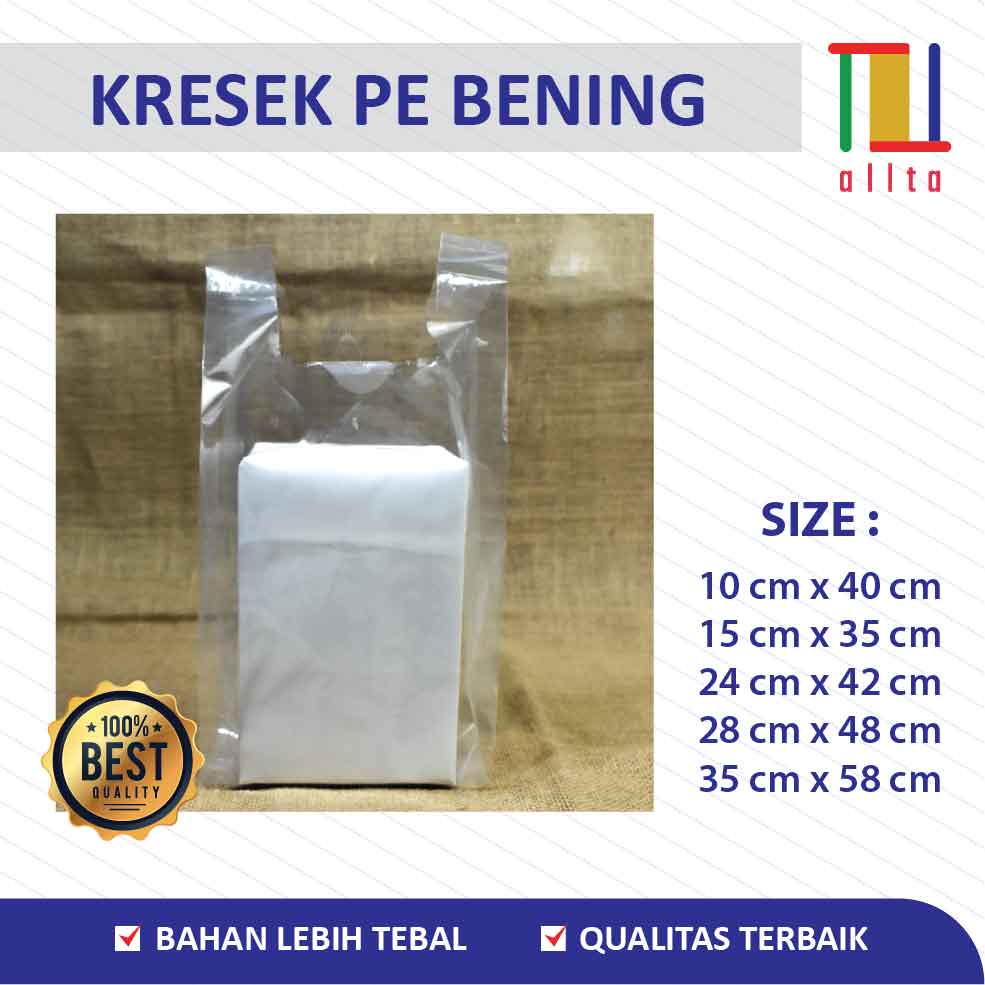 

Kresek PE bening / Kantong Tenteng PE Bening 35 X 58