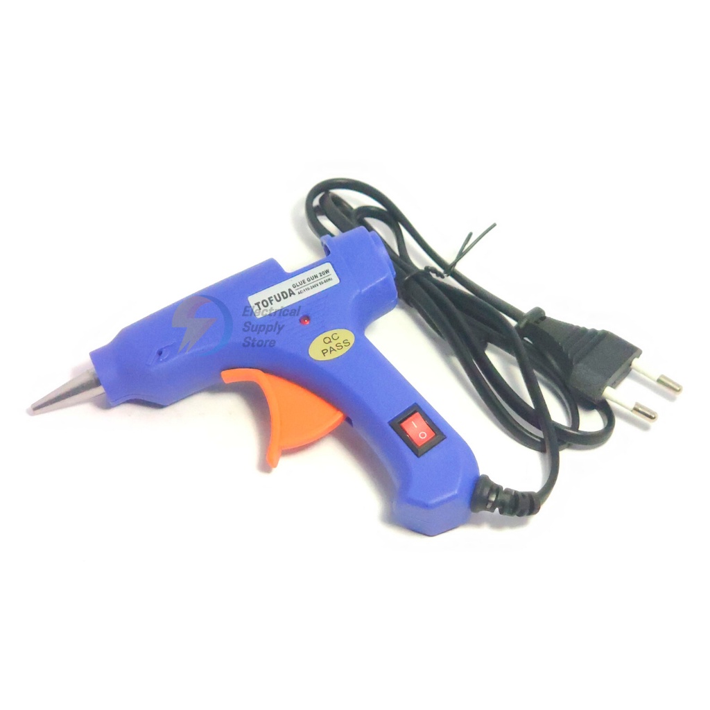 PAKET GLUE GUN / LEM TEMBAK 20W + SWITCH TOFUDA &amp; REFILL GLUE GUN STICK PANJANG 27 CM DIAMETER 7 MM