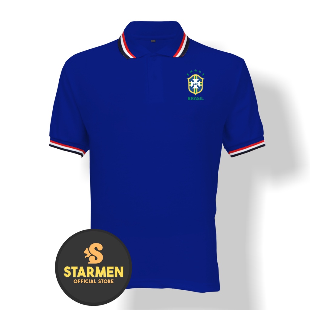 Kaos Polo Shirt Pria Kerah Logo BRASIL