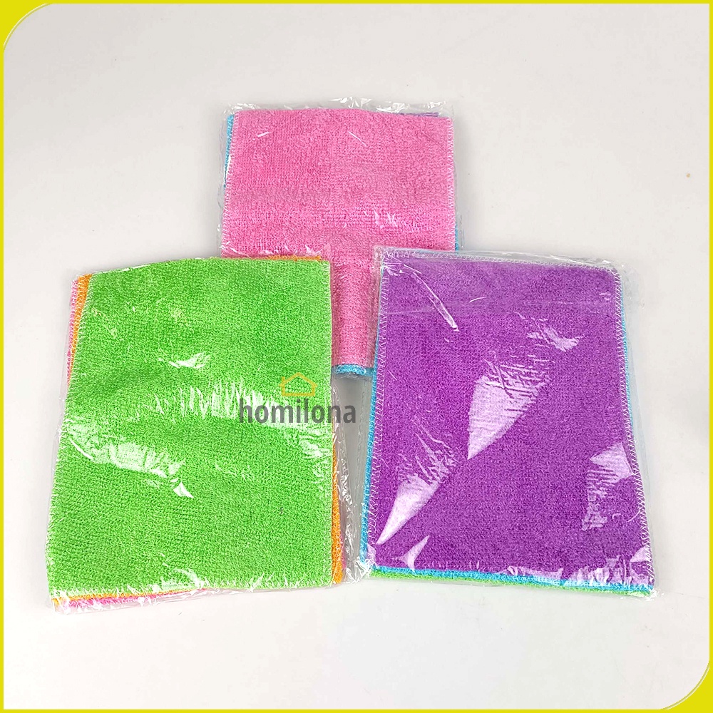 Joybos Kain Lap Dapur Microfiber Cleaning Cloth 18 x 22 cm 3 PCS - J146 - Mix Color