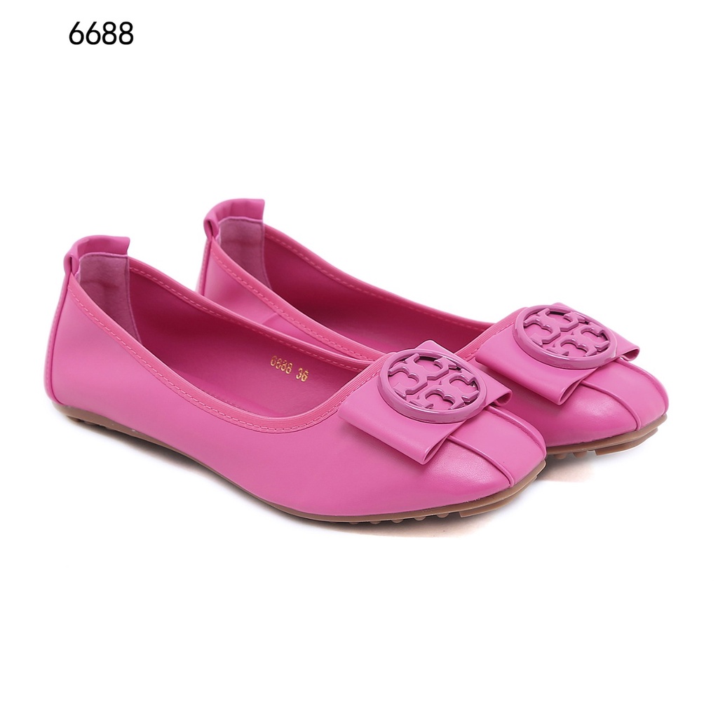 TB Leather Logo Bow Ballerinas Flat Shoes 6688