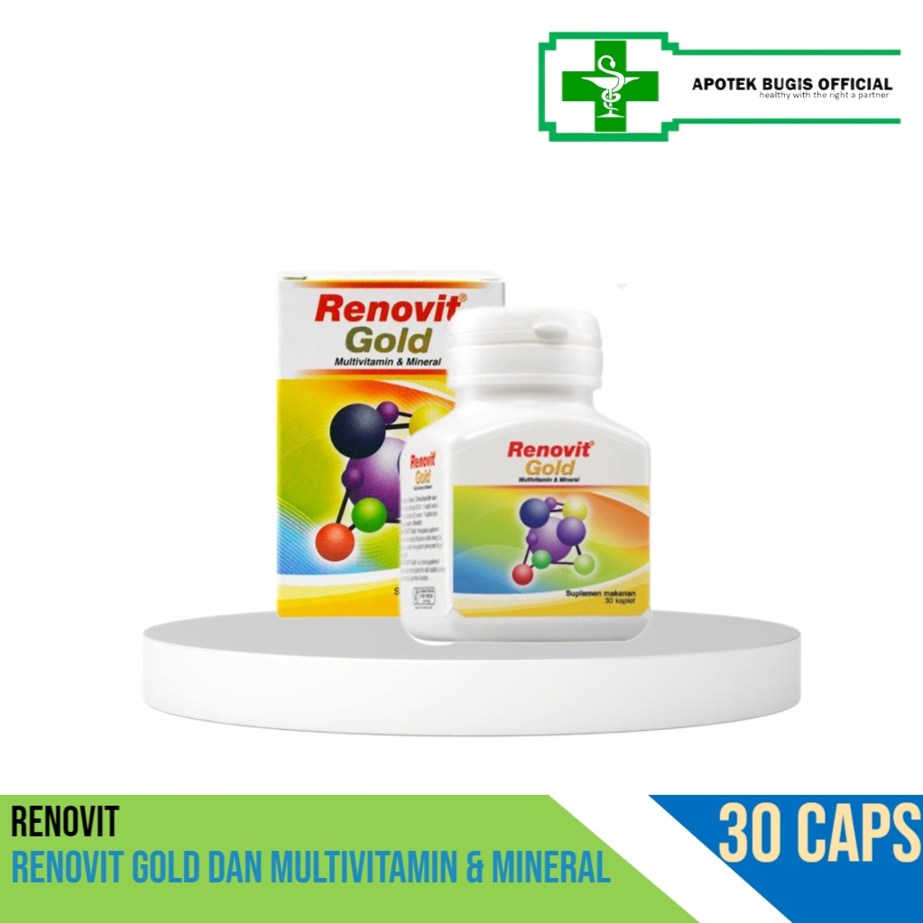 Renovit Gold Multivitamin &amp; Mineral Botol 30 Sehat &amp; Aktif di Usia 50+