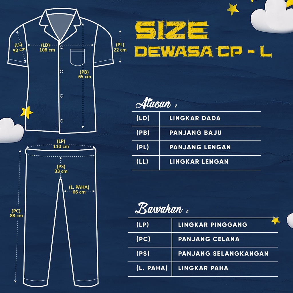 Cleopatra Piyama Pria CP ( Size L / XXL ) Bahan Microtex / Piyama Dewasa / Piyama Karakter / Piyama Motif Cowo - Part 2
