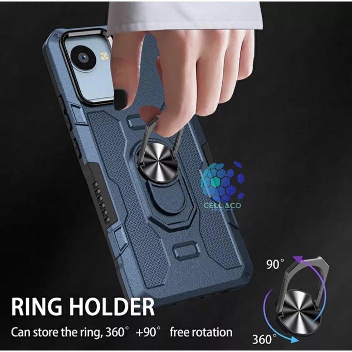 Case Armor REALME C30 Iring Cincin Magnetic Kesing Hp Protect kamera Premium Hard Case Standing Robot Pelindung Kamera