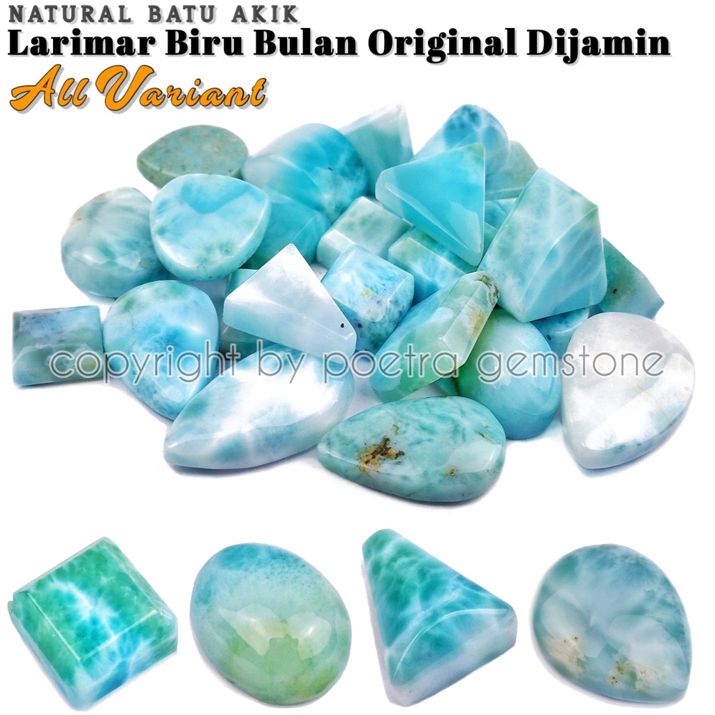 Natural Batu Permata Larimar Blue Sky Original Dijamin