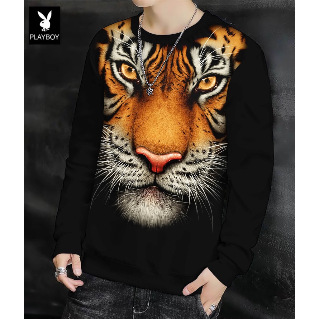 Sweater Pria/Sweter Pria/Sweter/Sweater MACAN HIDUNG PUTIH Bahan Babyterry UK M-L