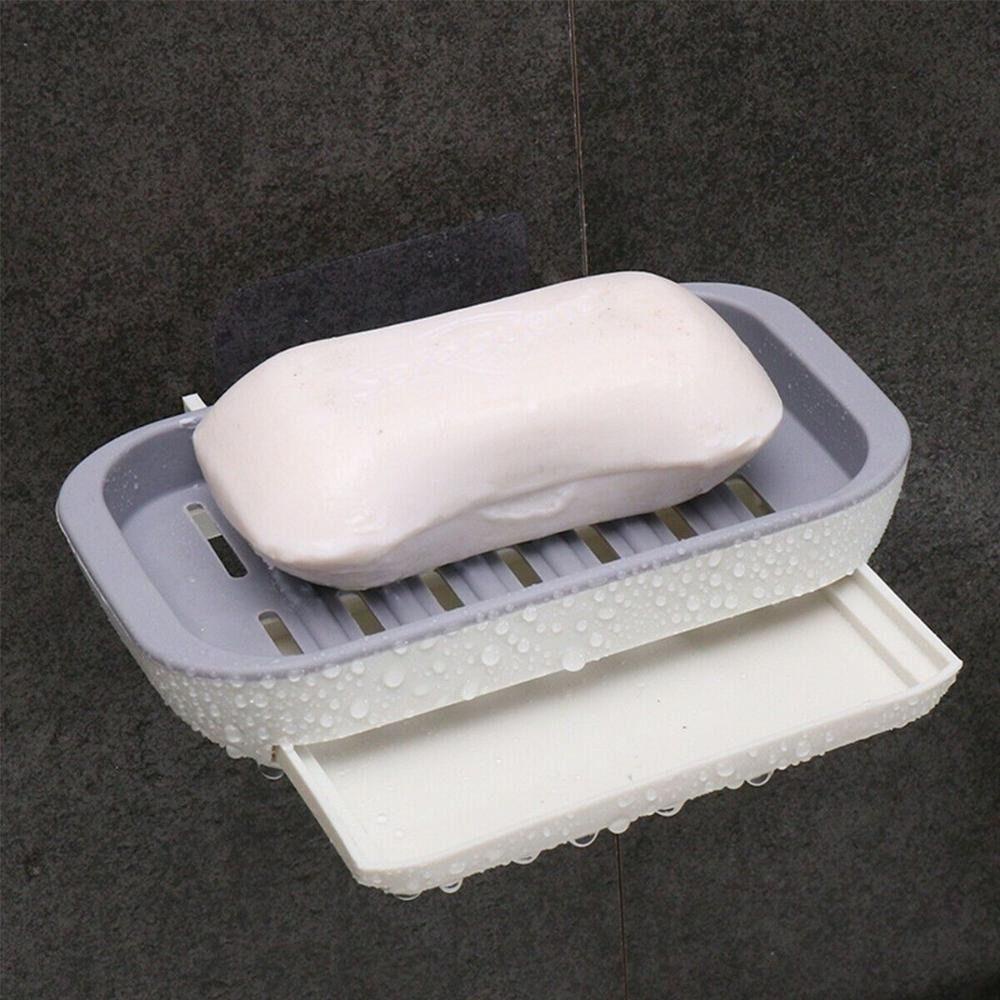 Solighter Rak Sabun Self Adhesive Drain Holder Tempat Sabun Double Layer