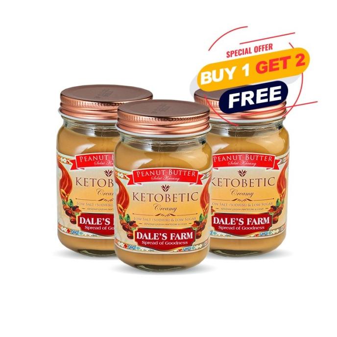 

[BUY1 GET2] Dales Farm Ketobetic Creamy Peanut Butter 3 x 250gr