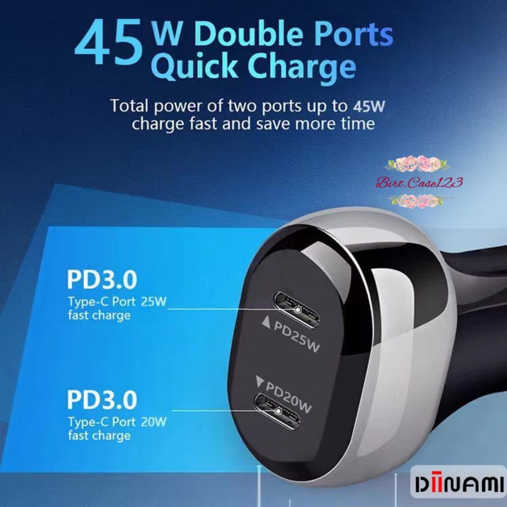 DIINAMI C18 Original Car Charger Mobil 45W super Fast Charging Type C Saver Casan XiaoMi Samsung Vivo oppo BC6825