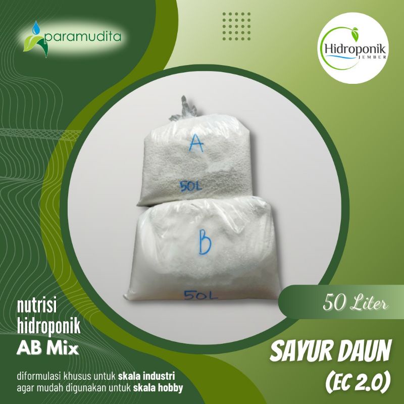 Nutrisi Hidroponik Ab Mix Sayuran Daun 50 Liter | Paramudita Nutrient