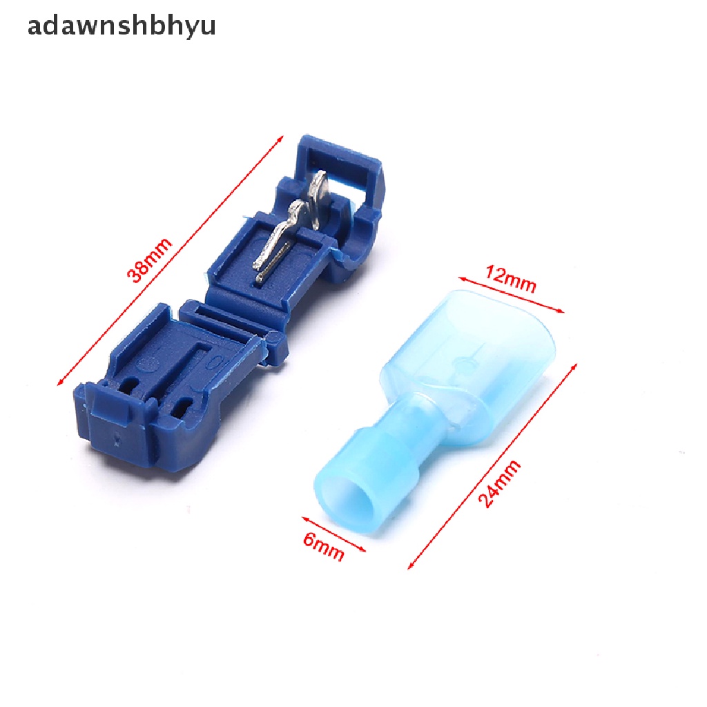 Adawnshbhyu 20Pcs T-Tap Splice Wire Connector Insulated Spade Terminal Crimp Listrik Kit ID