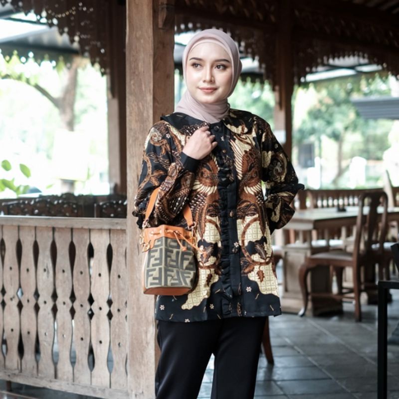 Blouse Batik Rose Size S/M/L/XL/XXL- Naira Batik