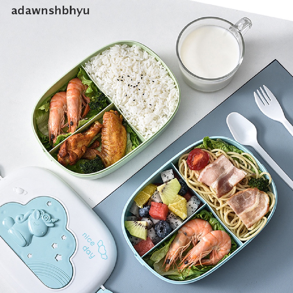 Adawnshbhyu Kotak Makan Anak Portable Dengan Kompartemen Food Container Piknik Bento Food Box ID