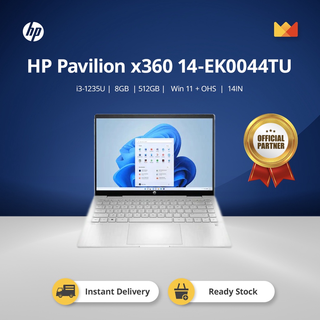 Jual HP Pavilion X360 14-EK0044TU (i3/8GB/512GB/Win11+OHS/14") - Silver ...