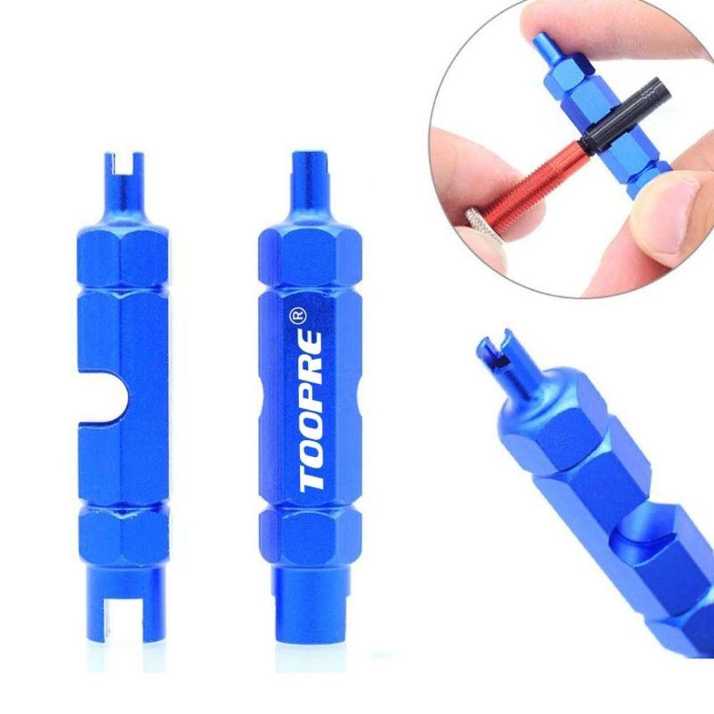 AUGUSTINA Kunci Nozzle Ban Sepeda MTB Sepeda Jalan Dua Kepala Alat Bongkar Pasang Aksesoris Sepeda Bike Repair Tool Valve Extension Rod Valve Core Wrench