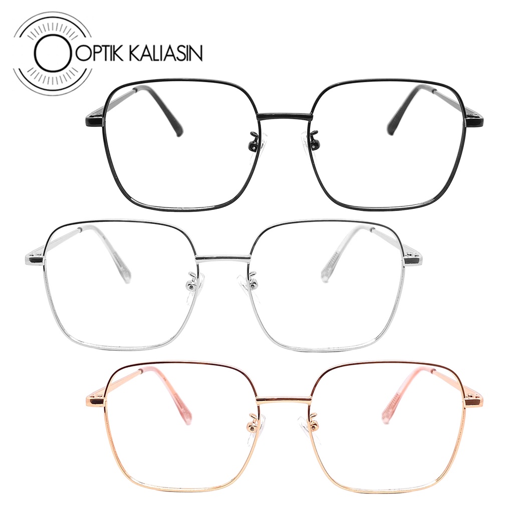 OPTIK KALIASIN - Frame kacamata pria wanita kotak persegi square metal korea minus anti radiasi phot