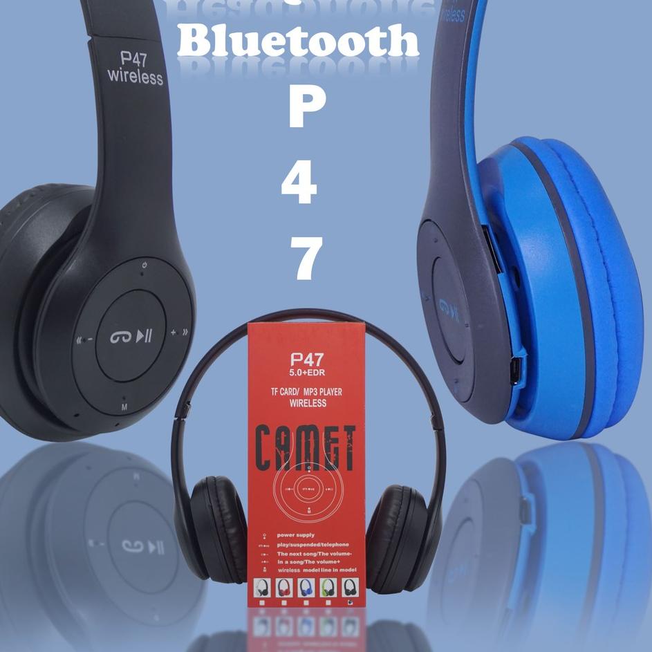 Garansi Uang Kembali P47 Headphone Bando Wireless Extra Bass/Headset P47 Wireless System/Headset Bando Bluetooth