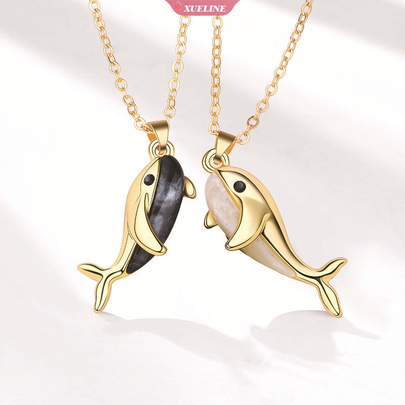 Fashion new whale love Pasangan Kalung magnet Pria Dan Wanita Kalung Hadiah Hari Valentine Grosir [ZXL]