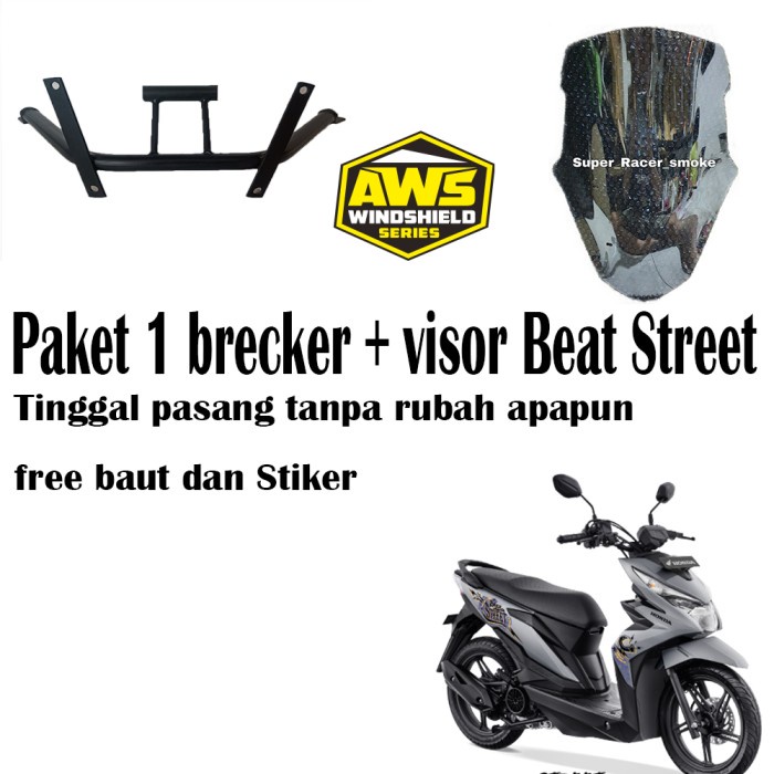 Paket Bracket Visor Windshield Beat Street
