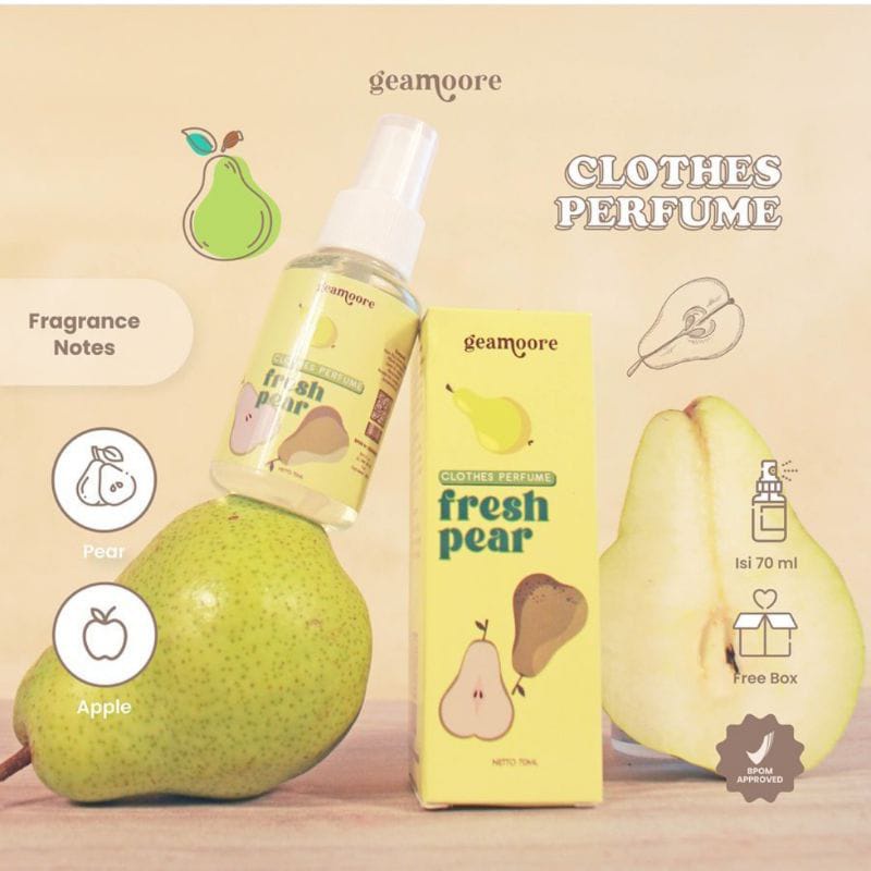 GEAMOORE CLOTHES PERFUME PARFUM 70 ML - SOFT BABY - PEAR