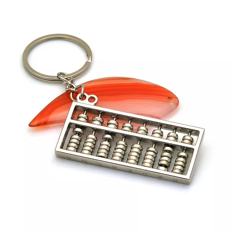 Yamata Gantungan Kunci Model Sempoa Mini Creative Calculator Accounting Special Purpose Tool 8/6 Rows Abacus Keychain Chinese Ancientclassic Style Key Chain