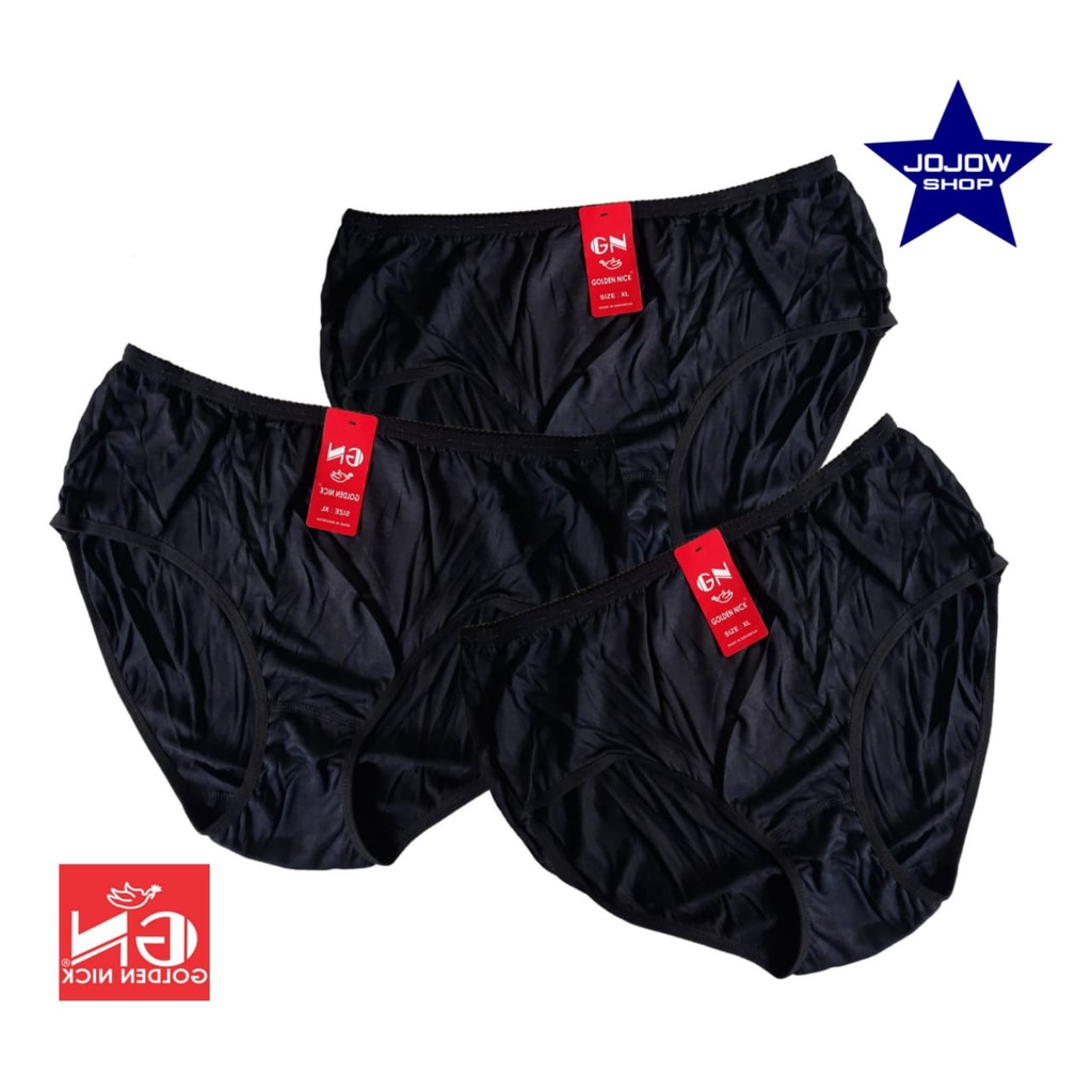 3Pcs - Celana dalam wanita dewasa Golden Nick 937 hitam