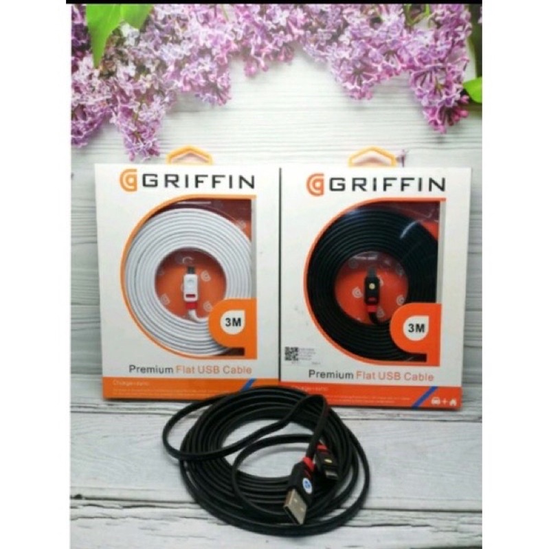 GRIFFIN Kabel Data Panjang 3 Meter Micro Usb Cable Data Premium 300Cm