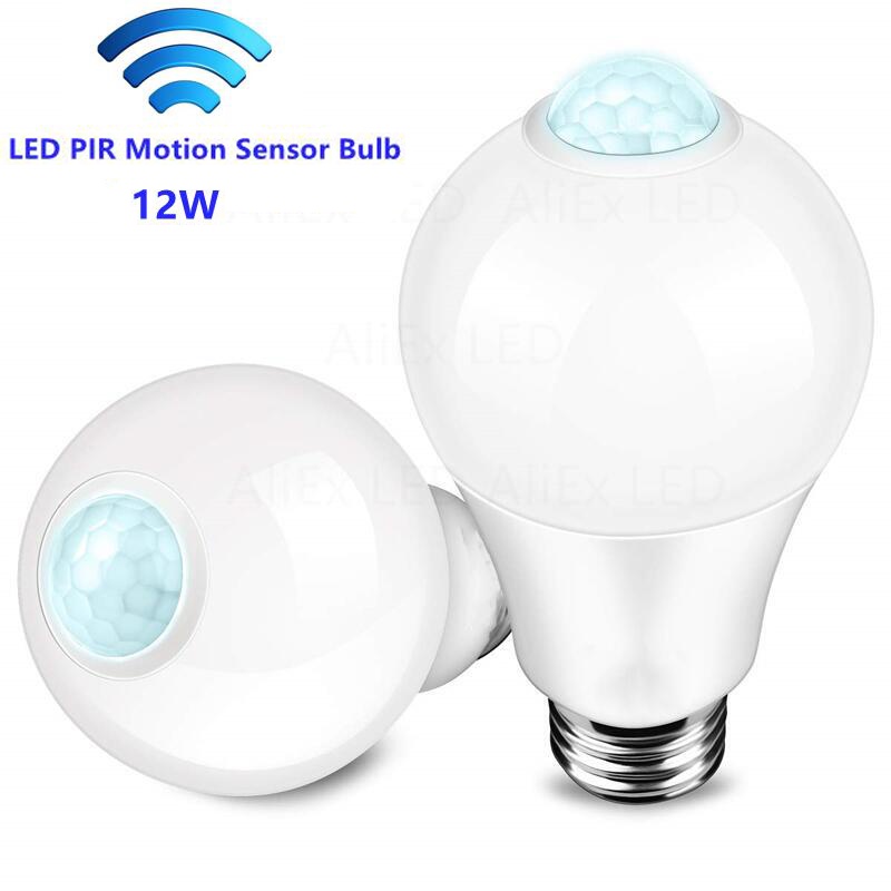 85-265v E27 PIR Lampu Sensor Gerak 12W Bohlam LED/Sensor Gerak Infrared Radiasi Motion Detector Safety Light