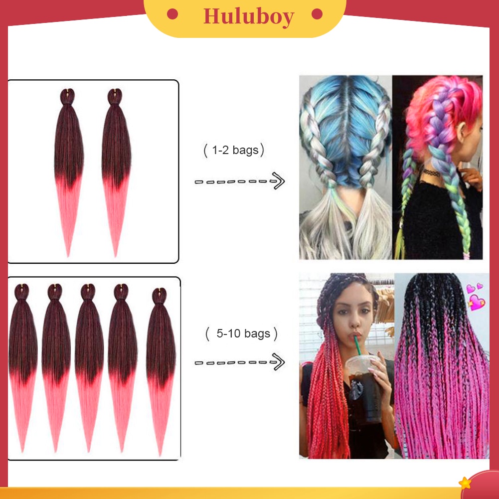 Wig Rambut Ekstensi Model Kepang Bahan Serat Sintetis Suhu Tinggi Ukuran 26 Inci