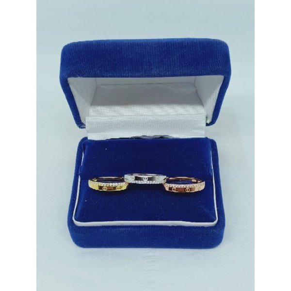 cincin cart*r listring mp 1 ber / cincin perak asli silver 925 lapis emas/ convin fashion wanita terbaru