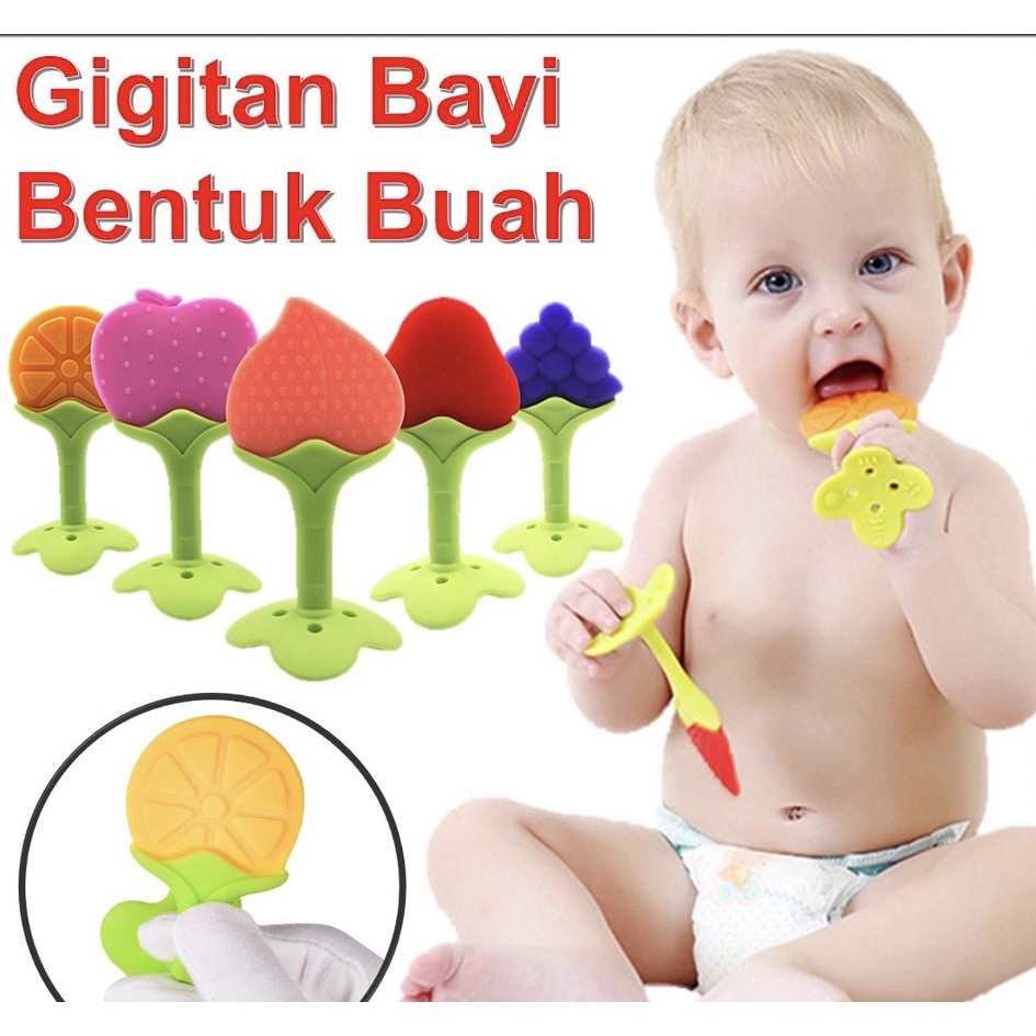 Gigitan bayi silikon buah Teether BPA FREE
