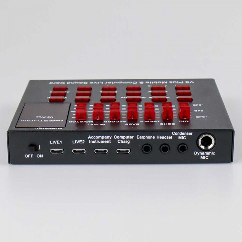 TaffSTUDIO Soundcard V8 Plus Mixer Bluetooth USB External Audio