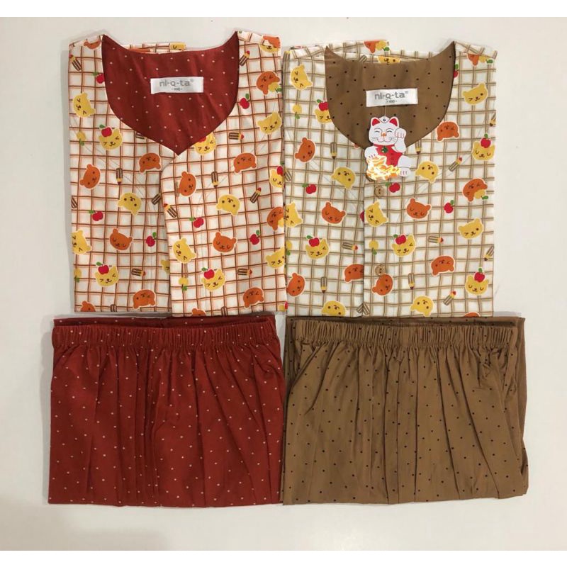 PIYAMA NIQTA BEAR APPLE / PIYAMA NIQTA / PIYAMA IBU ANAK