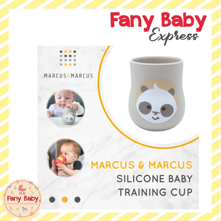MARCUS &amp; MARCUS SILICONE BABY TRAINING CUP PANDA
