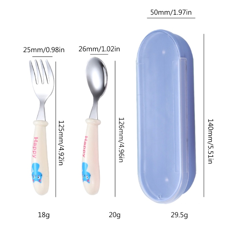 Mary Baby Spoon Feeding Spoon &amp; Fork Grade Kids Peralatan Dapur Stainless Steel Feeder Spoon Balita Sendok Garpu Gadget