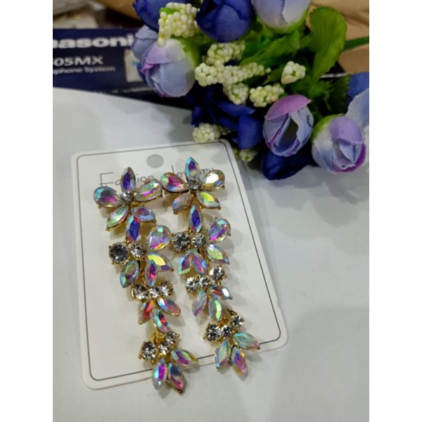 anting hijab/ anting panjang/ anting pengantin ful mata