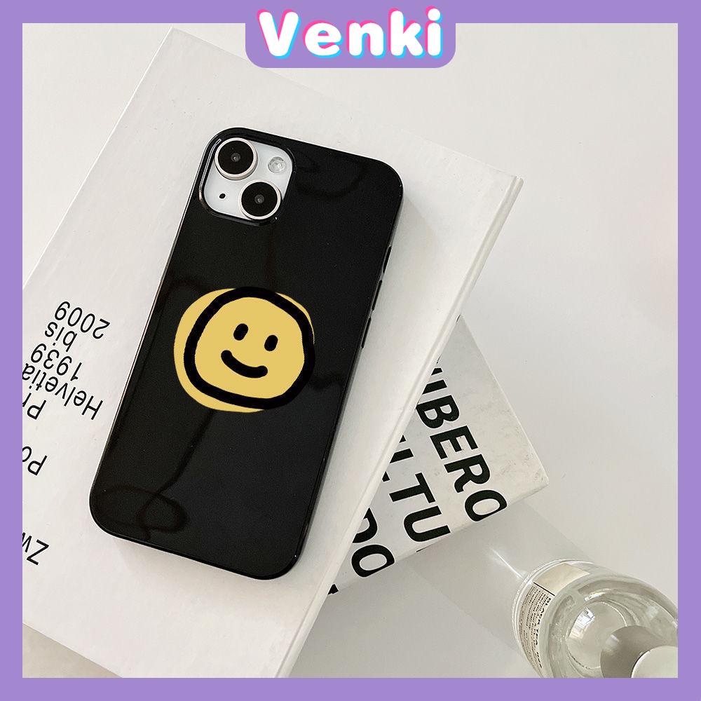 Case iPhone 14 Pro Max Soft TPU Candy Case Smiley Glossy Black Case Camera Protection Shockproof For iPhone 13 12 11 Plus Pro Max 7 Plus X XR